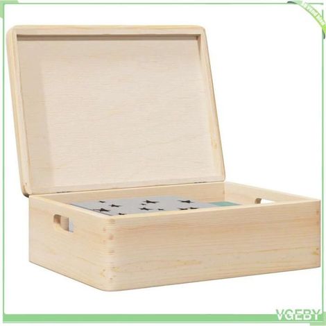 Boîte en bois avec couvercle - FAFEISY - 4017391 - Pin massif - Couvercle à charnières - Poignées latérales (1/5)