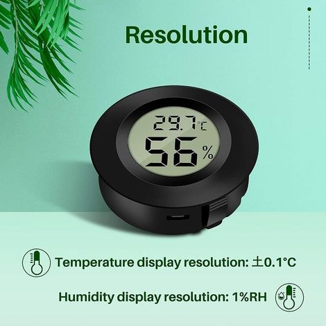 Mini-Digital-LCD-Thermometer-Hygrometer Temperatur Luftfeuchtigkeit -50-70℃ 10%-99% RH Tragbares Thermometer-Thermo-Hygrometer-Indikator für Büro, Küche, Luftbefeuchter, Inkubatoren, Reptilien (3 Stüc (1/4)