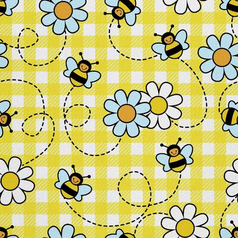 Outdoor dekostoffe oxford - Motiv Bienen und Gänseblümchen (1/5)