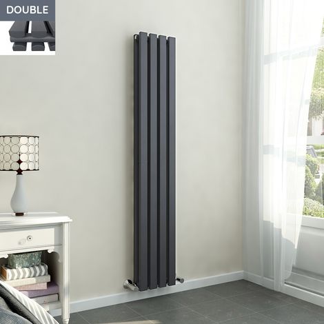 1600x270mm Anthracite Double Rectangular Panel Vertical Radiator (1/5)