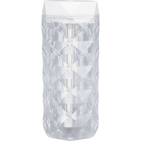 Petit humidificateur d'air, éclairage d'ambiance coloré, design prisme à multiples facettes, bouteille d'eau transparente de type C, mini humidificateur pour la maison, la voiture (400 ml) (1/5)