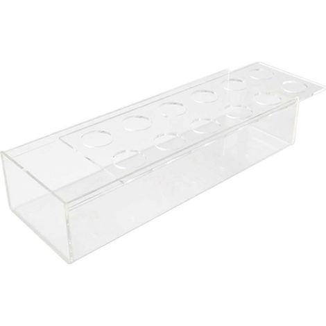 Vase rectangulaire décoratif moderne en acrylique transparent à 12 trous, idéal pour décorer une table à manger. (1/5)