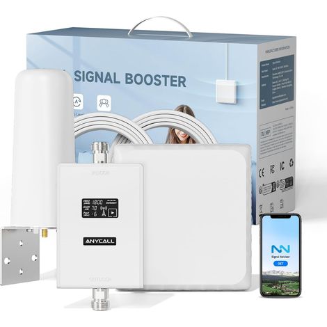 Amplificateur Reseau Mobile pour Bande 3/20, Amplificateur 4G LTE 3G GSM pour Maison Bureau, Compatible avec Orange SFR Free Bouygues Télécom etc., Réception du Signal à 360 Degrés (1/5)