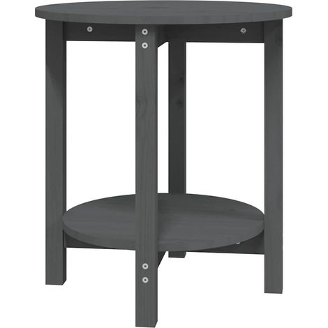 Maison Exclusive - Mesa de centro de madera maciza de pino gris Ø (1/5)