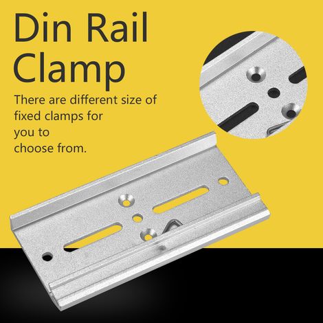 Collier de fixation pour rail DIN en aluminium de 35 mm, clip de fixation pour montage de relais (8) (1/5)