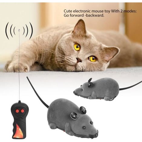 Tbest Jouet souris Souris sans Fil pour Chat Chien Drôle Cadeau Jouet pour Animaux Télécommande Gris-Ywey (1/4)