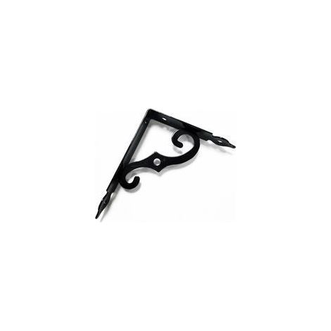 BRAVIX Equerre Etagere Murale 2 Pièces Support Tablette Murale 190 x 140 mm Equerre Metal Fer Forgé Noir Equerre Fixation pour Decoration Murale, Étagère Murale, Etagere Cuisine (1/4)