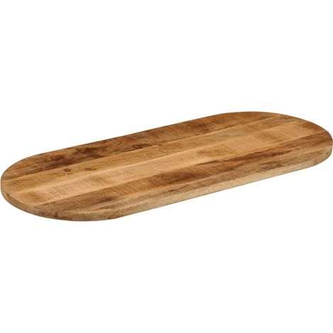Dessus de table  Dessus de bureau  Plateau de table 140x50x2,5cm ovale bois massif de manguier brut