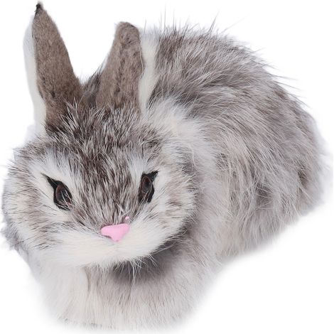 Lapin en Peluche Réaliste avec Fourrure Douce et Durable, Idéal pour Décoration et Câlins (1/5)