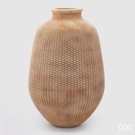 EDG Enzo De Gasperi Vaso Intreccio H 78 Cm D 51 Cm Hazelnut Waterproof Poliresina (1/5)