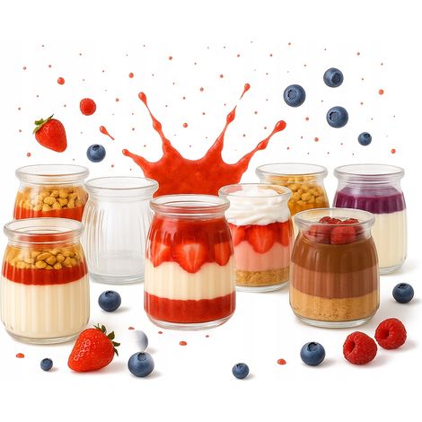 120 pots à dessert de 150 ml en verre rayé. (1/5)