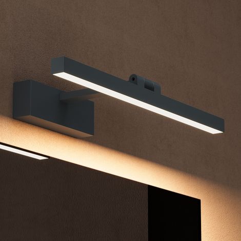 Spiegelleuchte 40cm LED Badlampe  Spiegellampe, 4000K Badezimmer Lampe  180° Drehbar Sandschwarz 9W Strahlenschön