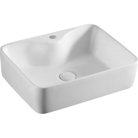 Lavabo da appoggio mod. la34 cm 49 x 38 bianco piletta non inclusa (1/2)