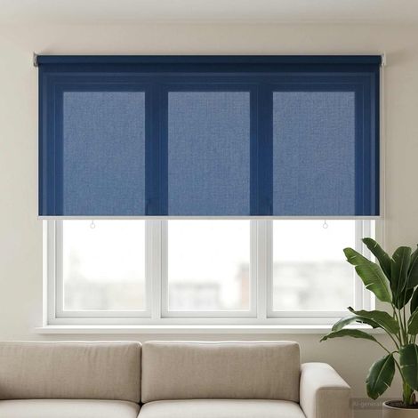 vidaXL Store enrouleur extérieur à 90% de blocage UV Bleu 140 x 140 cm