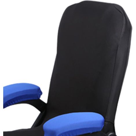 Housse d'accoudoir de chaise avec mousse, 2 pièces, respirante et douce, protection de bureau, ensemble pour maison, bleu, 35x9cm (1/2)