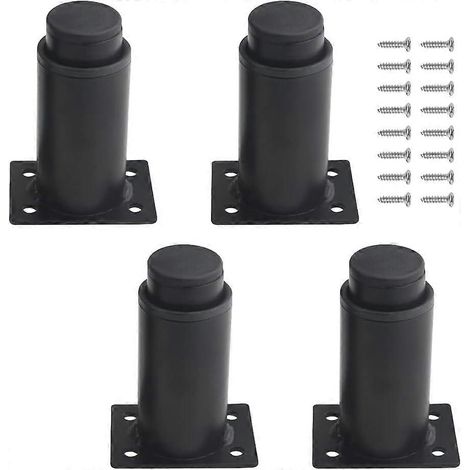 Ensemble de 4 pieds de meubles robustes en métal réglables pour lit, canapé, table, (80 mm-120 mm, noir) (1/4)