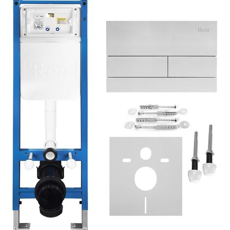 Telaio da incasso per WC sospesi SLIM 024N con placca di comando T steel brush (1/5)