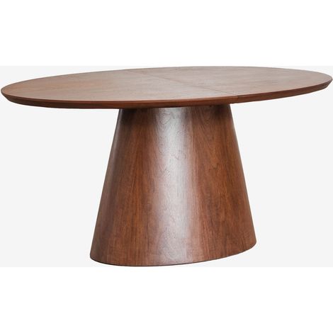 Mesa de comedor ovalada 160-200x100 cm extensible en MDF y chapa Gala SKLUM (1/5)