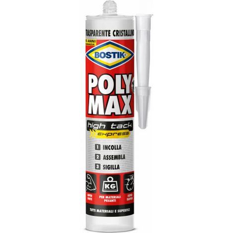 Sigillante poly max high tack express cristal bostik 300 gr - cartuccia
