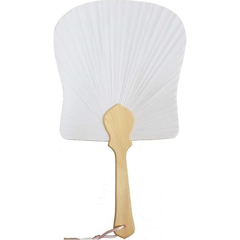 TrAdE Shop Traesio - Set 6 Pezzi Ventagli Ventaglio Rettangolo Bianco Segnaposto Ricevimento -