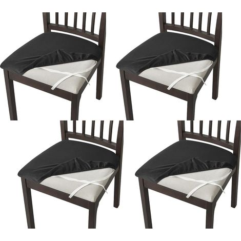 Coprisedia elastici, coprisedia per seggiolone, coprisedia elasticizzati per seggiolone, coprisedia per bambini - nero - set da quattro pezzi (1/4)
