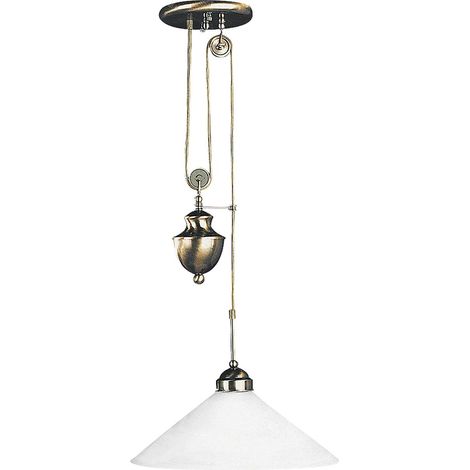 Lampada a sospensione in vetro Marian metallo bronzo / bianco Ø39cm (1/5)