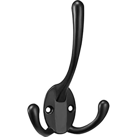 5 Stück Retro-Wandgarderobe, Doppel-Kleiderhaken für Badezimmer, Küche, Garderobe (schwarz)
