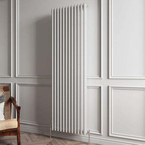 Biubiubath Traditional Cast Iron Style Radiator Vertical 3 Column White 1800x560mm