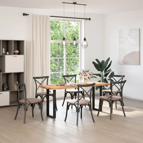Pied de meuble,Pieds de table console en U, 2 pièces, noir, 38 x (72-73) cm, acier CFW25845 (1/5)