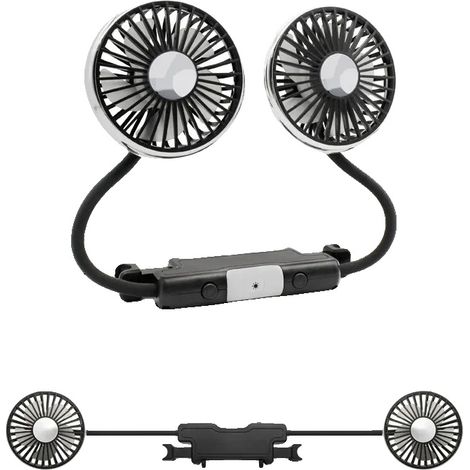 Ventilador USB, rotación de 360°, flujo de aire de 3 velocidades, gris claro. (1/2)