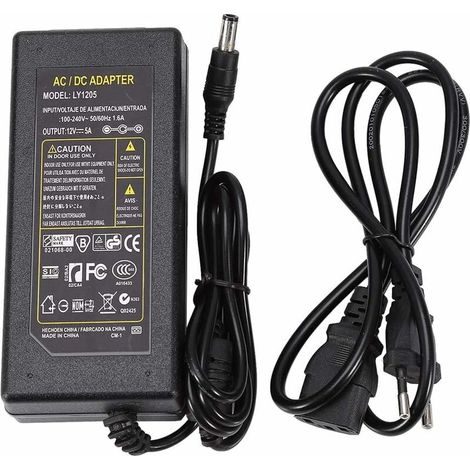 Alimentation 12V 5A Alimentation Adaptateur Transformateur LED pour Ruban LED Les Lumières de Bande SMD LED 5050/5630/5730/3528(EU Plug) (1/3)