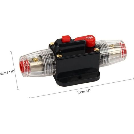 Disjoncteur automatique de voiture Latinaric 12V - 24V DC avec interrupteur de réinitialisation de fusible manuel (100A) (1/4)