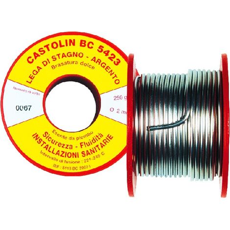 Castolin – Baguette de soudure à l'arc en cuivre 2mm – Alliage fluide pour joints capillaires – Poids 100g – Pour métaux ferreux et cuivreux
