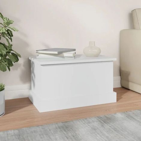 Casier de Rangement Blanc 50x30x28 cm - Meuble de Stockage en Bois d'Ingénierie pour Entrée, Salon ou Bureau (1/5)