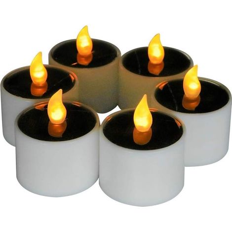 Lot de 6 Lumières Bougies à LED,Sans Flamme Bougies,Réaliste et Bright,Puissance de la Solaire,Fausses Bougies électriques pour Party Anniversaire Mariage Noël (1/5)