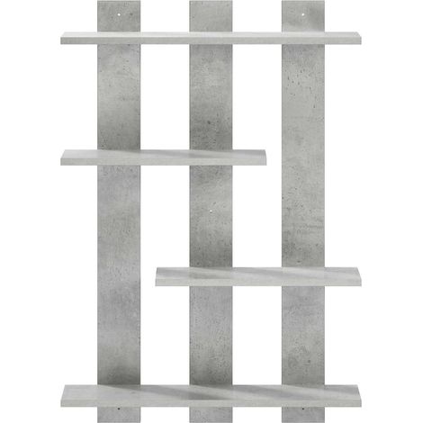 vidaXL Estante de pared Gris Hormigón 61 x 13,5 x 88 cm (1/2)