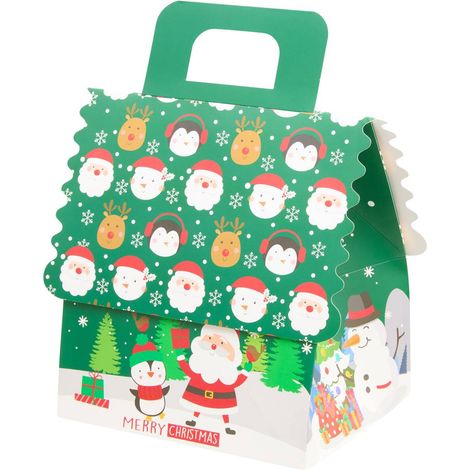Geschenktüte in Form eines Weihnachtsmann-Hauses - Grün (1/3)