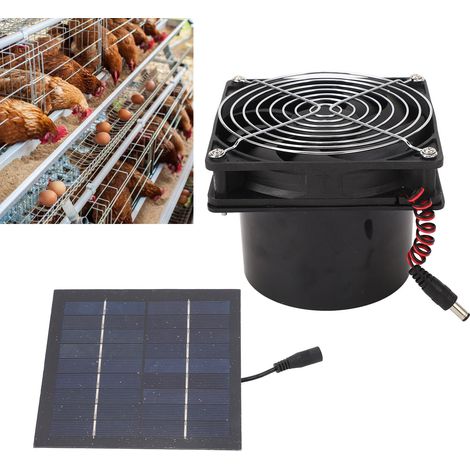 Ventilateur solaire portable 50W pour la ventilation et le refroidissement des chenils pour animaux de compagnie, ventilation et refroidissement extérieurs (5-12V) (1/5)