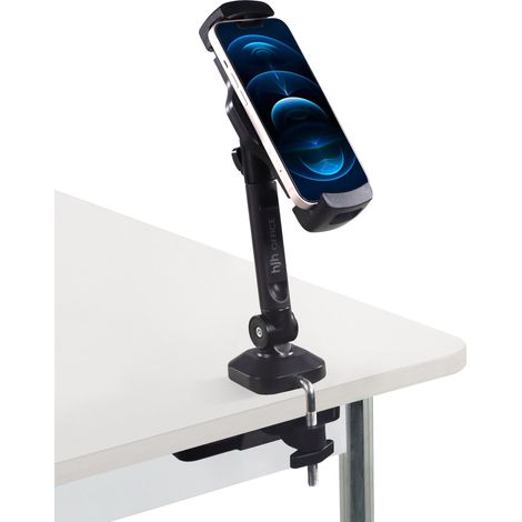 Handyhalterung / Tablethalterung FLEXMOBI III mit Schraubklemme Metall schwarz hjh OFFICE (1/5)