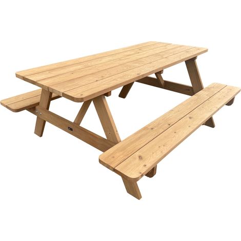 Axi Jean Table De Pique-Nique En Bois, 6 Personnes - Marron  Table Et Bancs De Jardin, Fabriqué En Thermowood 100 % Certifié Fsc  Meuble D'Extérieur  180 X 150 X 73,5 Cm