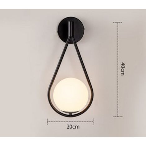 Applique Murale LED Noire Angle Réglable Moderne Intérieur Industriel Rétro Applique Murale Élégant Verre Globe Abat-Jour En Métal Applique Salon Couloir E27 (Sans Ampoule) (1/3)