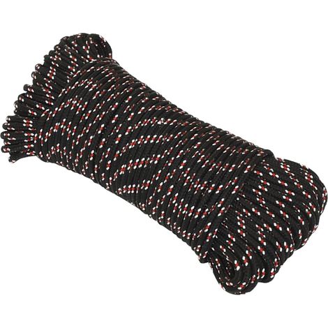 Corde de bateau, Corde de Chanvre, pour la Décoration, le Bricolage, le Jardinage Noir 4 mm 500 m Polypropylène OIB1984E (1/5)