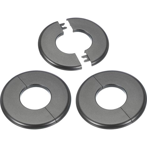Cache Mitigeur Douche, 3pcs Écussons en ABS Garniture Robinet Douche Muraux pour 44mm, Décoration Rosace Robinet Coffrage Caches Tuyaux d'Eau Chauffage Plomberie Mural, Gris
