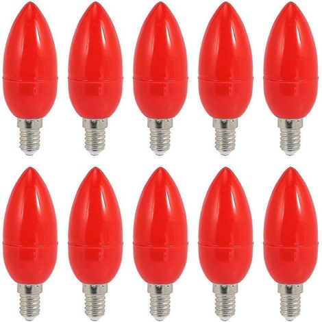 Lot de 10 bougies LED rouges porte-bonheur, lampe magique, bougie à économie d'énergie, culot E14 (1/5)