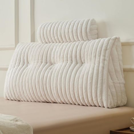 Coussin de Lecture pour Lit, Coussin Dossier Canapé, Support De Positionnement, Doux et Confortable, Blanc, 100 cm (1/5)
