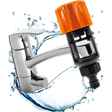 Raccord de tuyau d'arrosage - 2 pièces - Adaptateur universel pour robinet de cuisine-salle de bain vers tuyau d'arrosage - ABS (1/5)
