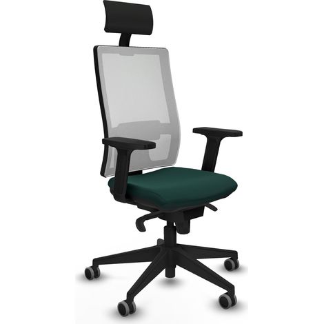 Sedia da ufficio piqueras y crespo Horna verde bottiglia similpelle rete