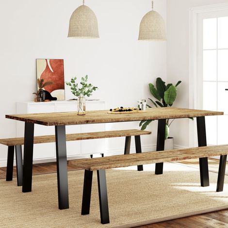 Mesa de comedor madera maciza de acacia 200x90x75 cm vidaXL (1/5)
