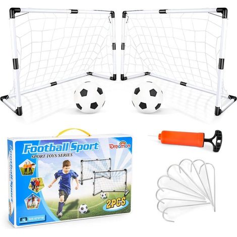 Bardusch Ensemble de 2 buts de football et ballons pour enfants, jouets de sport d'intérieur et d'extérieur (1/5)