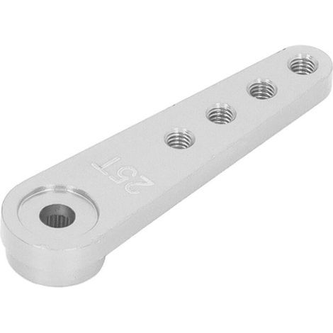 Extended 25T universal servo arm in aluminum for 1/8 and 1/10 scale models, silver color (1/5)